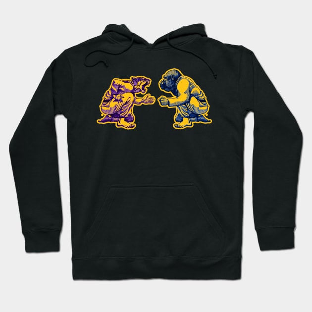 Martial Arts - Way of Life #1 - tiger vs gorilla - Jiu jitsu, bjj, judo Hoodie by undersideland